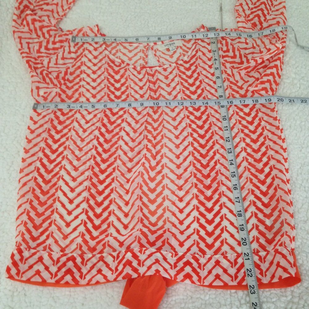 Umgee Sheer Split Back Split Sleeve Bow - image 5